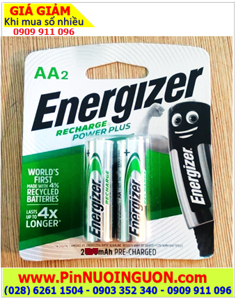 Pin đèn Flash máy chụp ảnh Energizer NH15E-BP2; Pin sạc AA 2300mAh 1.2v Energizer NH15E-BP2 chính hãng Made in Japan _Vỉ 2viên